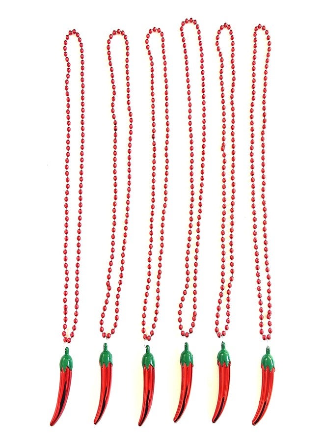 GZYSSL 14 Pcs Chili Pepper Bead Mexico Fiesta Red Pepper Party Gift Beads Chili Themed Party Decorations Mardi Gras Beads Party Supplies… - Image 4